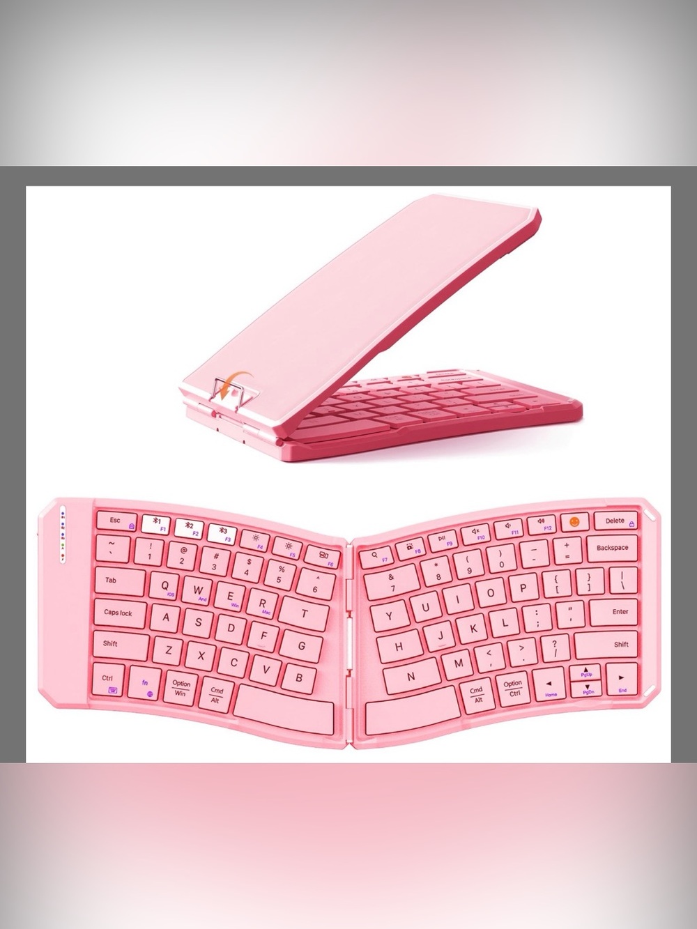 Foldable Pink Wireless Keyboard